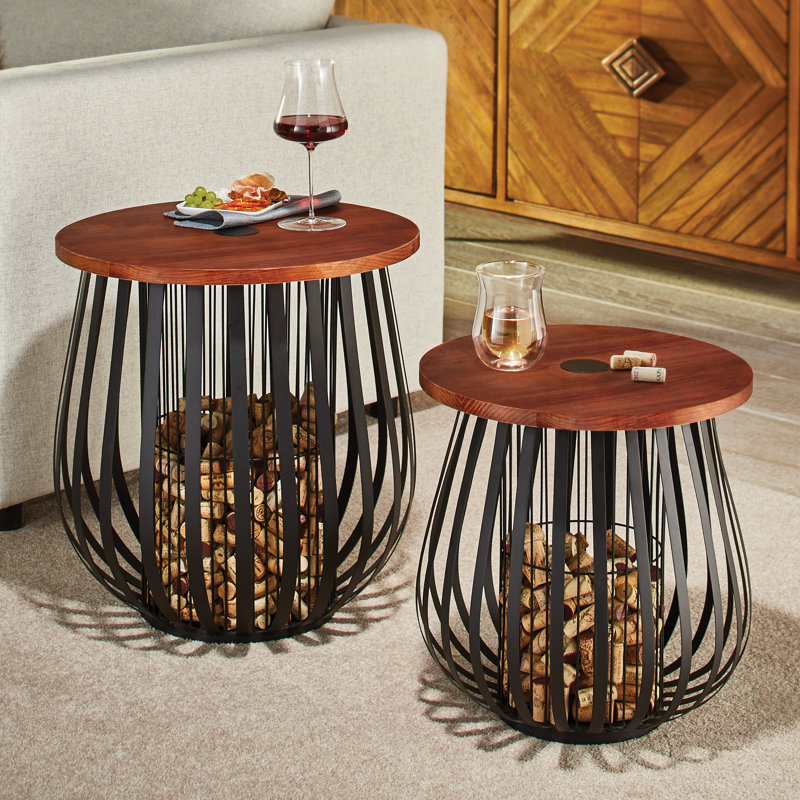 Wine Enthusiast Companies Tray Top Drum Nesting Tables Wayfair